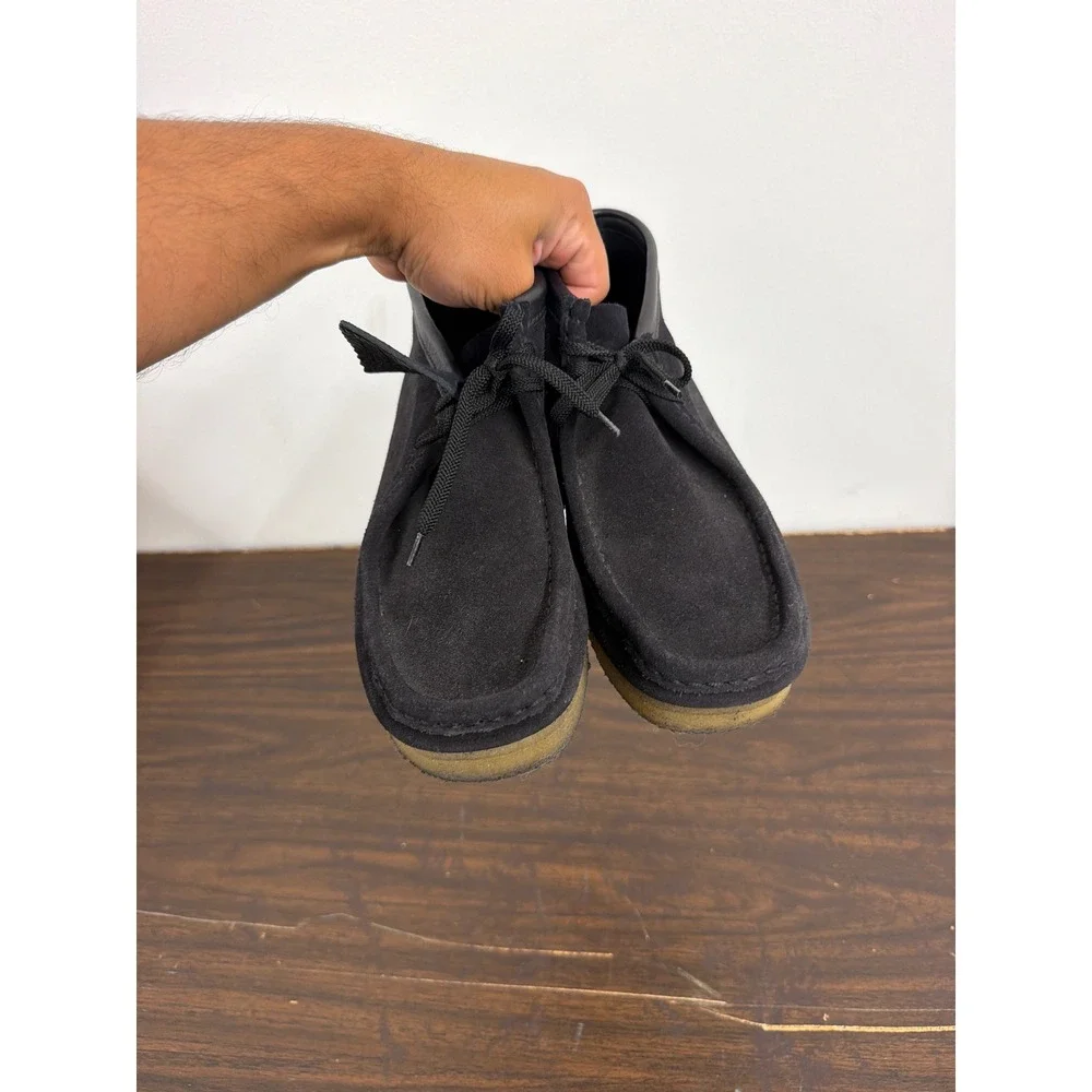 Clarks Originals Wallabee Men Black Suede Crepe Sole Boots 35409 Size 9M